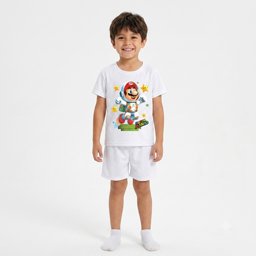 Conjunto de playera y shorts estampado para niños (2-8 años) Paquete de 10 Pzs